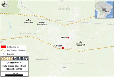Figure 1 – Colíder concession location map. (CNW Group/GoldMining Inc.) Figure 1 – Colíder concession location map. (CNW Group/GoldMining Inc.)