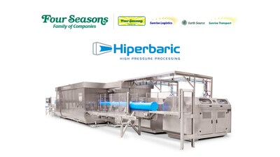 Hiperbaric 525 HPP equipment, capable of processing up to 8,000 lbs. per hour