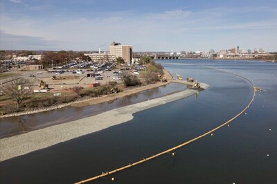 Aerial view of the MedStar Harbor Hospital Wetlands Project, where more than 2,000 linear feet of shoreline along the Middle Branch is being restored to strengthen flood resilience and rebuild vital coastal habitat. Aerial view of the MedStar Harbor Hospital Wetlands Project, where more than 2,000 linear feet of shoreline along the Middle Branch is being restored to strengthen flood resilience and rebuild vital coastal habitat.