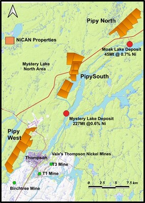Figure 1: NiCAN’s Pipy Properties in the Thompson Area, Manitoba (CNW Group/Nican Ltd.) Figure 1: NiCAN’s Pipy Properties in the Thompson Area, Manitoba (CNW Group/Nican Ltd.)