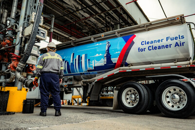 A Sprague operator loads renewable diesel (RD) into his truck at Sprague's Bronx, NY terminal in Sep., 2025. Sprague became the first in the region to supply RD in July, 2023 and later supplied the first retail stations east of the Rockies. Sprague plans to expand the supply of this non-fossil fuel across it's terminal footprint in the Northeast.