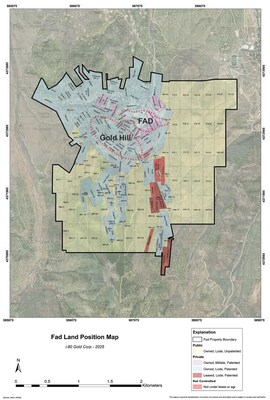 Figure 5: FAD Property Boundary Map and Patented Land Illustration (CNW Group/i-80 Gold Corp)