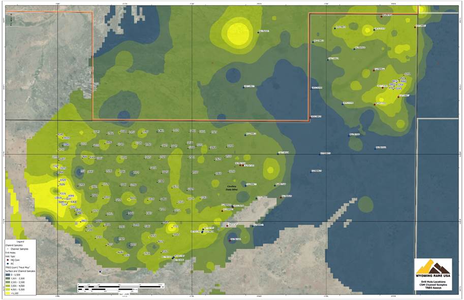 Figure 4 – Drill hole and Channel Sample Locations – Recent Sample Locations in Blue