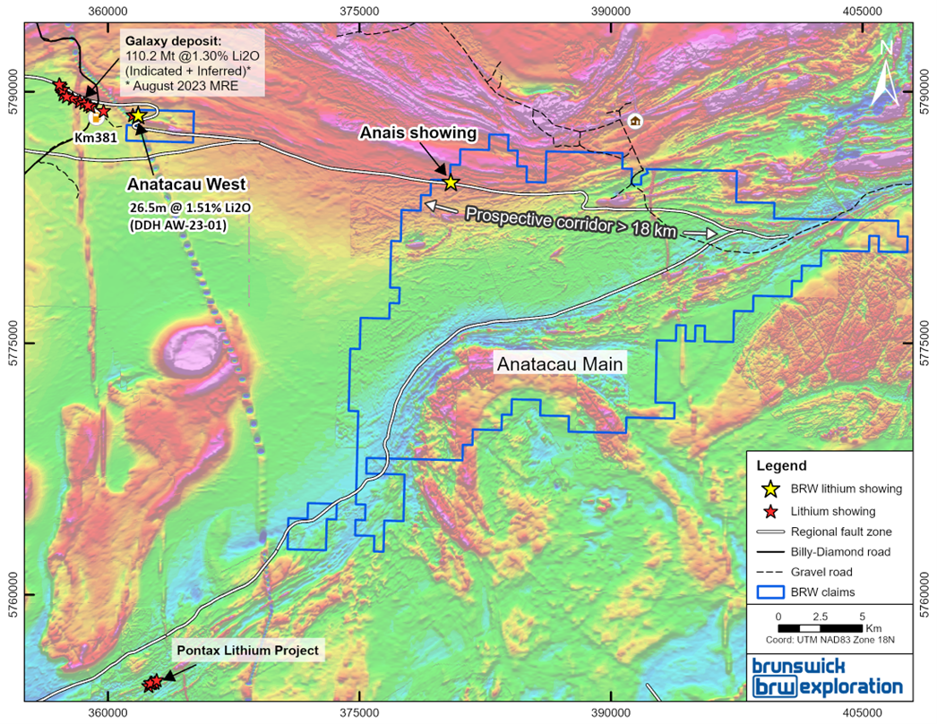 Regional Map of the Anatacau Main and Anatacau West Projects