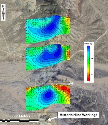 Figure 4 – Resistivity cross-sections – Northern Zone. (CNW Group/Black Mammoth Metals Corp) Figure 4 – Resistivity cross-sections – Northern Zone. (CNW Group/Black Mammoth Metals Corp)