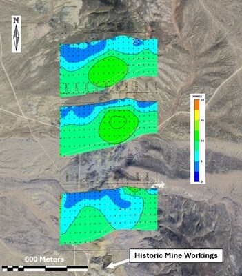 Figure 5 – Chargeability cross-sections – Northern Zone. (CNW Group/Black Mammoth Metals Corp) Figure 5 – Chargeability cross-sections – Northern Zone. (CNW Group/Black Mammoth Metals Corp)