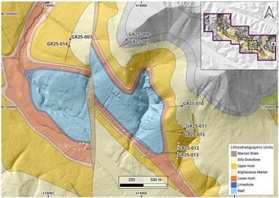 Figure 3: Intrepid target. 2025 drillholes and traces in purple, historical drillholes in white. (CNW Group/Fireweed Metals Corp.) Figure 3: Intrepid target. 2025 drillholes and traces in purple, historical drillholes in white. (CNW Group/Fireweed Metals Corp.)