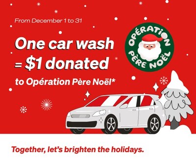 One car wash = $1 donated to Opération Père Noël (CNW Group/Harnois Énergies)