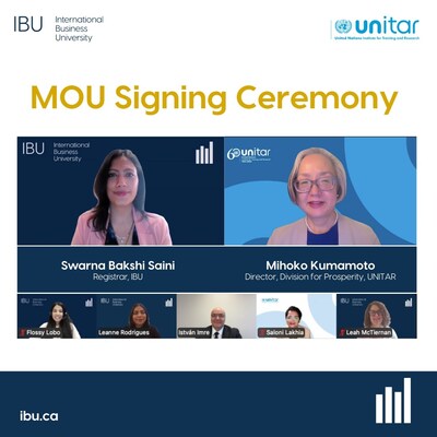 UNITAR and IBU Forge Strategic Partnership. (CNW Group/International Business University) UNITAR and IBU Forge Strategic Partnership. (CNW Group/International Business University)