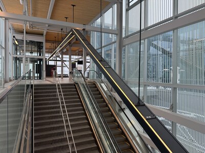 Otis provided 22 escalators and 57 custom elevators for the Réseau Express Métropolitain (REM) light metro transit in Montréal.