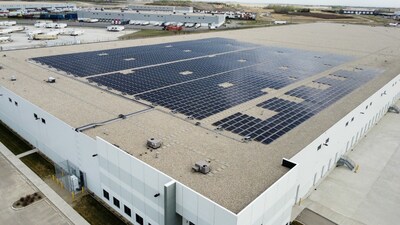 1.4 MW rooftop solar project for Fiera Real Estate in Calgary, supporting its commitment to achieve net zero carbon by 2040. Fiera Project Site (CNW Group/PowerBank Corporation)