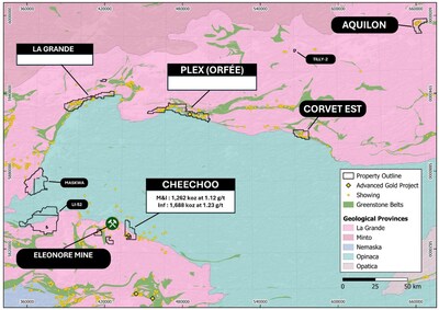 Figure 1. Map of combined assets in Eeyou Istchee James Bay (CNW Group/Sirios Resources Inc.) Figure 1. Map of combined assets in Eeyou Istchee James Bay (CNW Group/Sirios Resources Inc.)