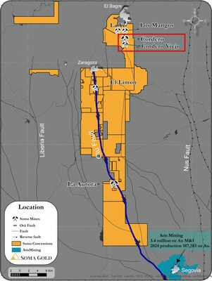 Figure 1: Location Cordero Mine and Cordero Viejo Zone (CNW Group/Soma Gold Corp.) Figure 1: Location Cordero Mine and Cordero Viejo Zone (CNW Group/Soma Gold Corp.)