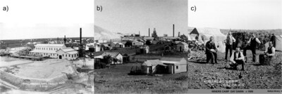 Figure 2: Historical photos taken at Great Fingall: a) Great Fingall Mine; b) Great Fingall workers homes; c) Miner’s camp at Day Dawn (CNW Group/Westgold Resources Limited)