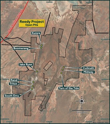 Figure 3: Reedy's Project highlighting a subset of existing open pits (CNW Group/Westgold Resources Limited) Figure 3: Reedy's Project highlighting a subset of existing open pits (CNW Group/Westgold Resources Limited)
