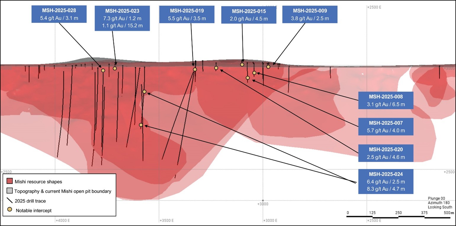 Figure 2: Mishi Long Section (Looking South)