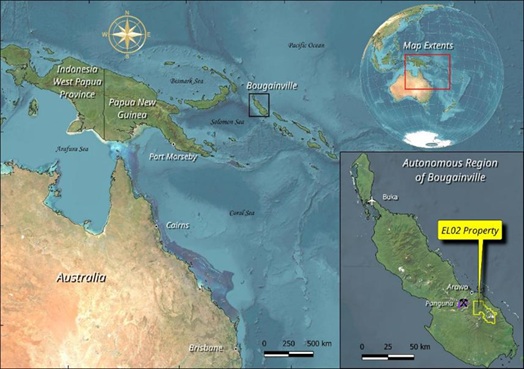 Location Map of Bougainville Island and EL02 License