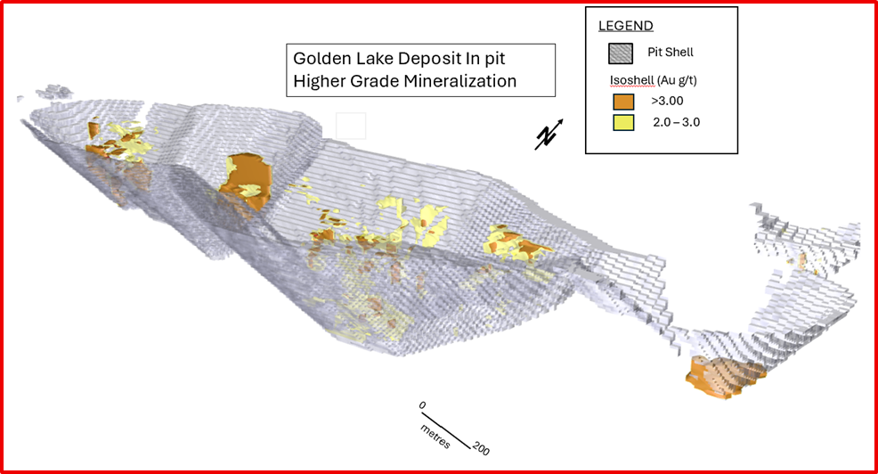 Golden Lake Deposit – Higher Grade Mineralization