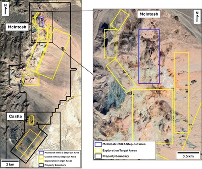 MAP 1: PROPERTY MAP & MCINTOSH TARGETS (CNW Group/A2 Gold Corp)