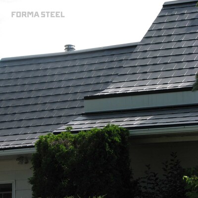 Wakefield Bridge Steel Shingles in Black Mica (CNW Group/Forma Steel) Wakefield Bridge Steel Shingles in Black Mica (CNW Group/Forma Steel)
