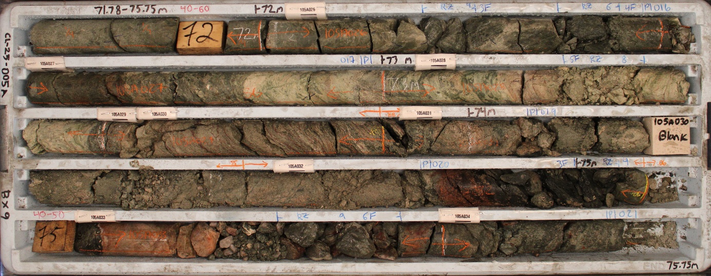 Drill core photo from CL25-005A