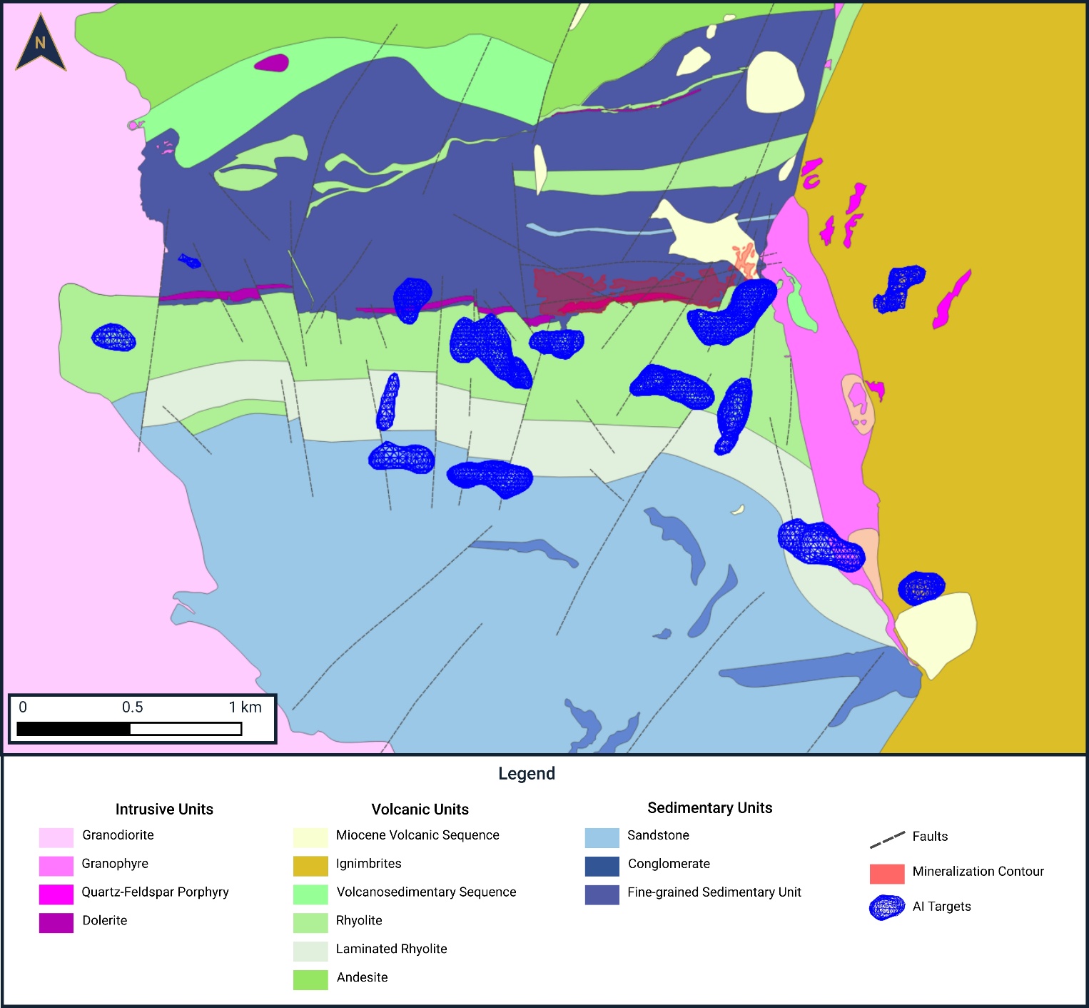 Figure 4: AI Generated Near-Mine Targets.