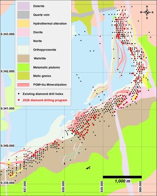 Figure 1: Planned 2026 Luanga Diamond Drilling Program. (CNW Group/Bravo Mining Corp.)