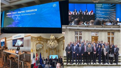 Figure A: Collage of images from Natural Resources Canada/Invest in Canada–led engagements in Europe, and the BMO Global Metals, Mining & Critical Minerals Conference. (CNW Group/Frontier Lithium Inc.)