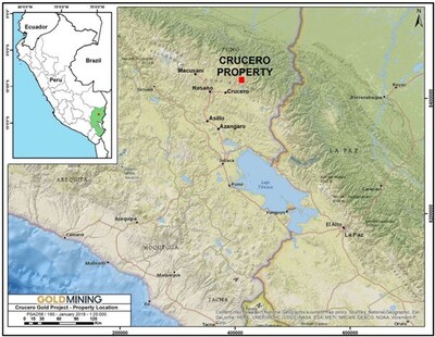 Figure 1 – Location of the Crucero Property, Peru. (CNW Group/GoldMining Inc.)