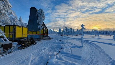 Figure 3.  One of two Comadev Oy diamond drill-rigs now on-site at Rajapalot. (CNW Group/Goldsky Resources Corp.)