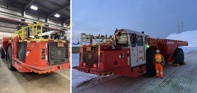 Figure 1. New Sandvik TH430 – 30 tonne haul truck, delivered to the Hemlo Mine (CNW Group/Hemlo Mining Corp.)