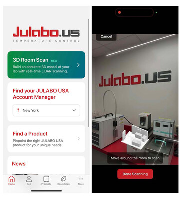 Download the updated JULABO USA app for access to NEW 3D Room Scan technology. Available on compatible PRO devices with LiDAR capabilities.