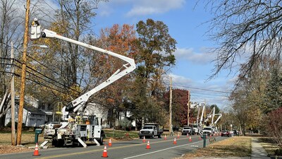 Crews complete upgrades to JCP&L power lines along the Howell/Freehold border in Monmouth County, NJ.