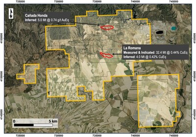 Figure 1: Location Map for La Romana and Cañada Honda deposits at the Escacena Project (CNW Group/Pan Global Resources Inc.)