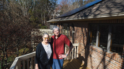 Jayne Cleveland and Jim King installed solar panels on their roof and a battery in their basement at their home in North Carolina. Photo credit: The Pew Charitable Trusts.