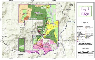 Figure 3: Quinchía Gold Project Deposits and Prospects (CNW Group/Tiger Gold Corp.) Figure 3: Quinchía Gold Project Deposits and Prospects (CNW Group/Tiger Gold Corp.)