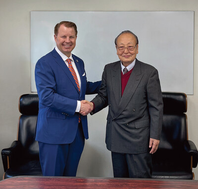 Darton Zink (left) and Susumu Morita shake hands after they finalize the acquisition of Applicot by Zeeco, Inc. Darton Zink (left) and Susumu Morita shake hands after they finalize the acquisition of Applicot by Zeeco, Inc.