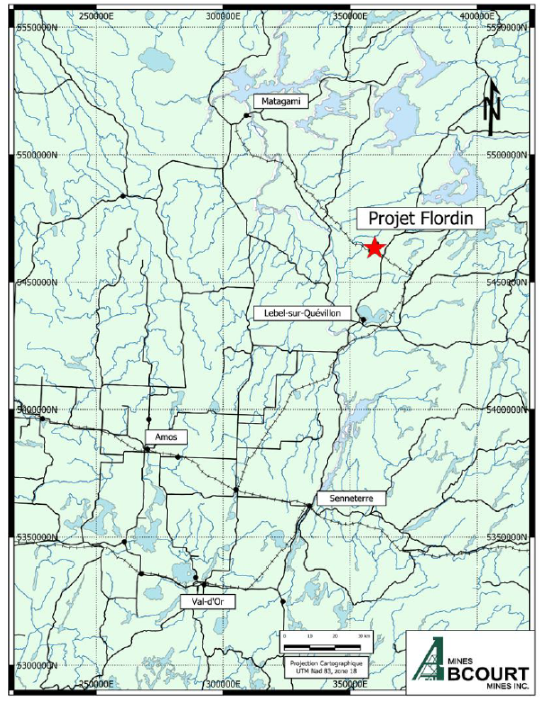 Regional Location of the Flordin Property