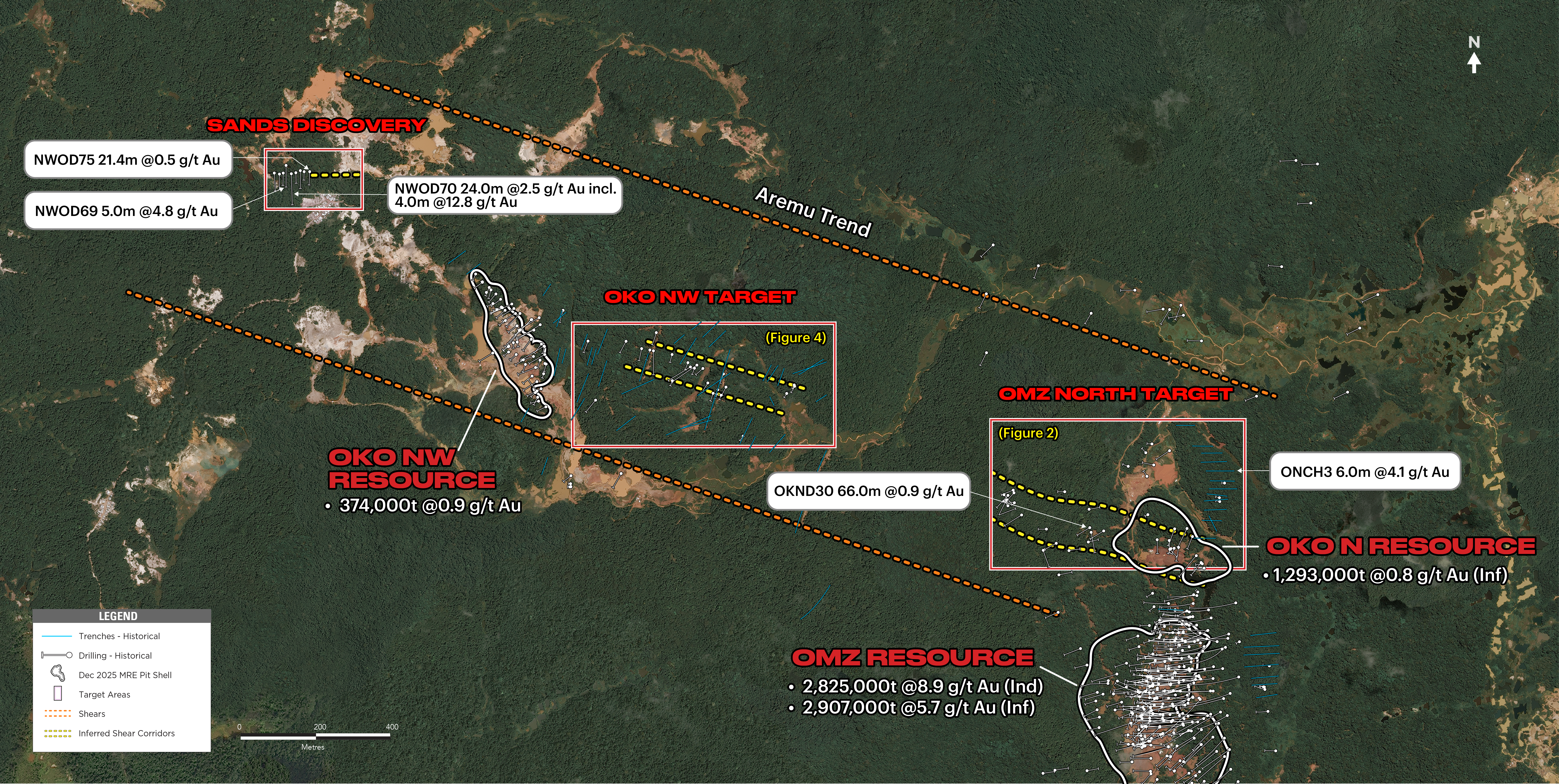 Figure 3 – OMZ North, Oko NW and Sands Discovery