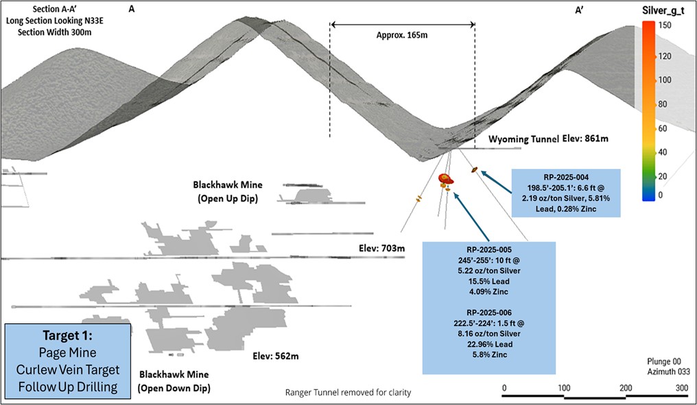 Page-Mine Curlew Vein higher-grade targets