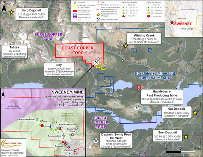 Figure 1: Sweeney Property Location Map (CNW Group/Coast Copper Corp.)