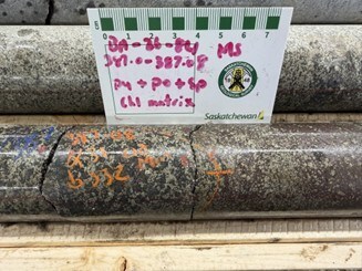 Figure 3 – Photographs of drill core from BA-26-84 showing some examples of the sulphide mineralization textures. Pyrite-pyrrhotite-sphalerite mineralization with strong chlorite alteration (CNW Group/Foran Mining Corporation)