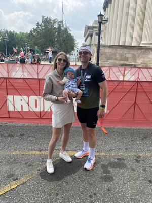 Brookes Townsend with his family at an Ironman Race
