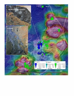 Thematic map showing location of recently collected samples from the diatreme breccia. (CNW Group/Northern Shield Resources Inc.) Thematic map showing location of recently collected samples from the diatreme breccia. (CNW Group/Northern Shield Resources Inc.)