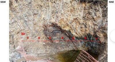 Figure 1 – Photo indicating Channel Sample ID location (CNW Group/Pan Global Resources Inc.)