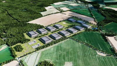 Visualization of the data center in the municipality of Choczewo (PRNewsfoto/WBS Power)