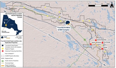 1911 Gold's Land Position (CNW Group/1911 Gold Corporation)