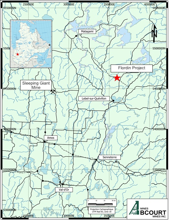 Regional Location of the Flordin Property