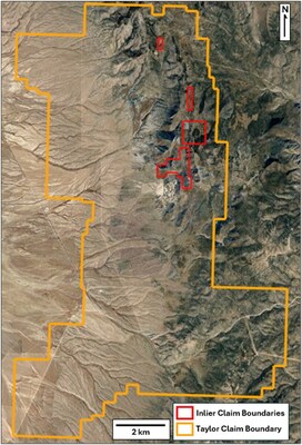 MAP: 26 INLIER CLAIMS – TAYLOR PROJECT (CNW Group/A2 Gold Corp)