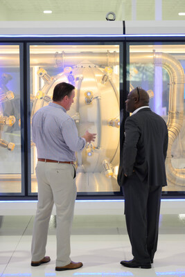 Guests at AMPERA’s grand opening event get a firsthand look at the next-generation micronuclear technology.